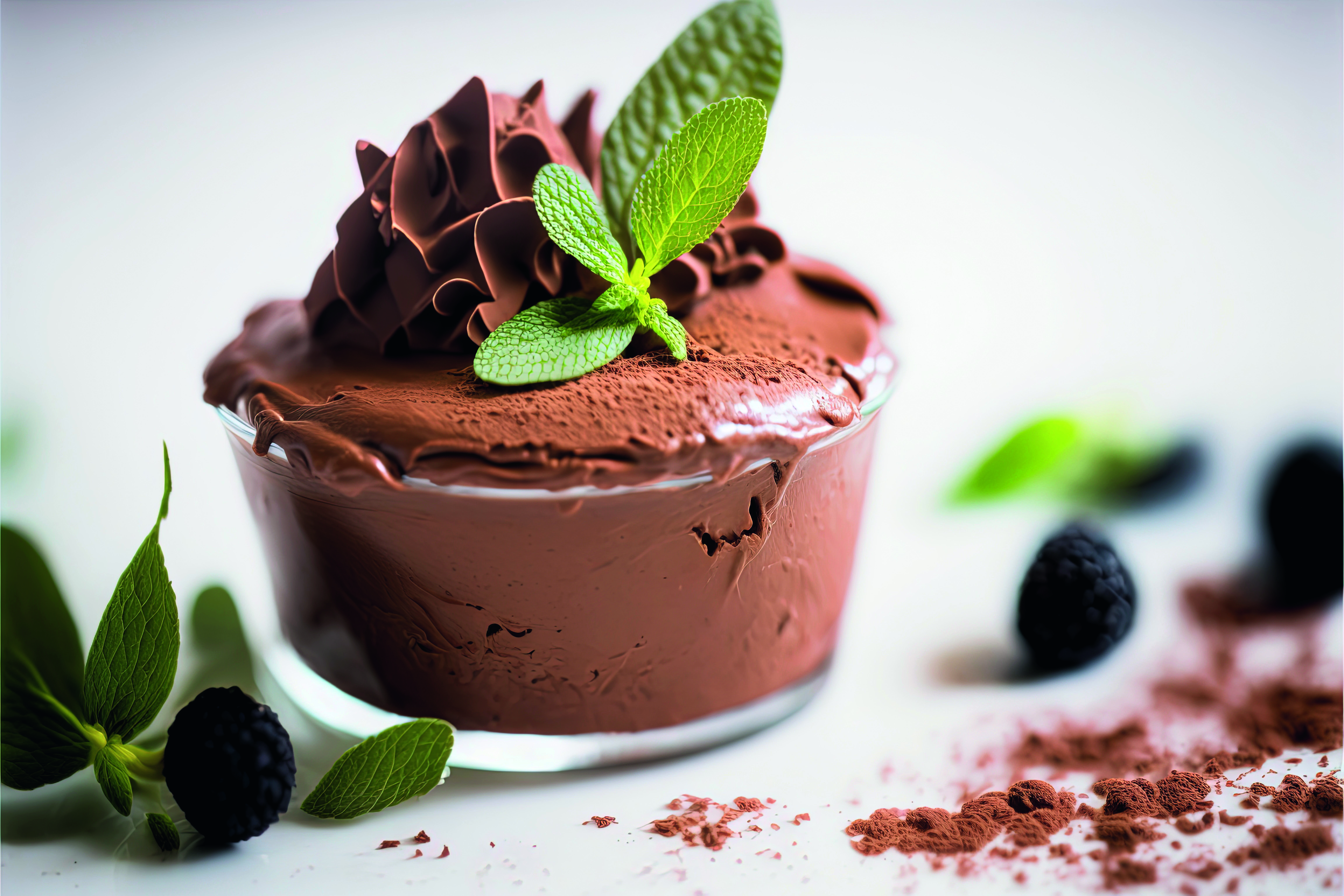 Decadente e leggera: questa mousse al cioccolato senza uova unisce il ricco sapore del cacao alla texture liscia delle proteine vegetali