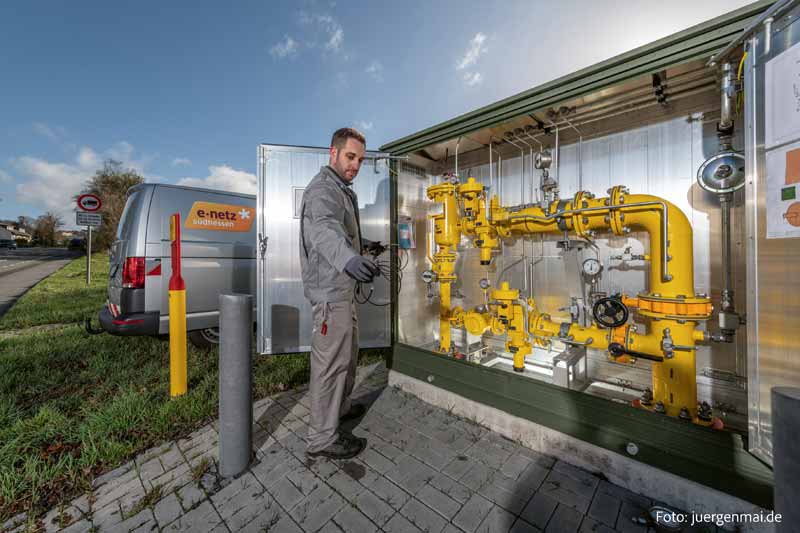 Station de régulation de pression de gaz e-netz Südhessen dans la zone de réseau