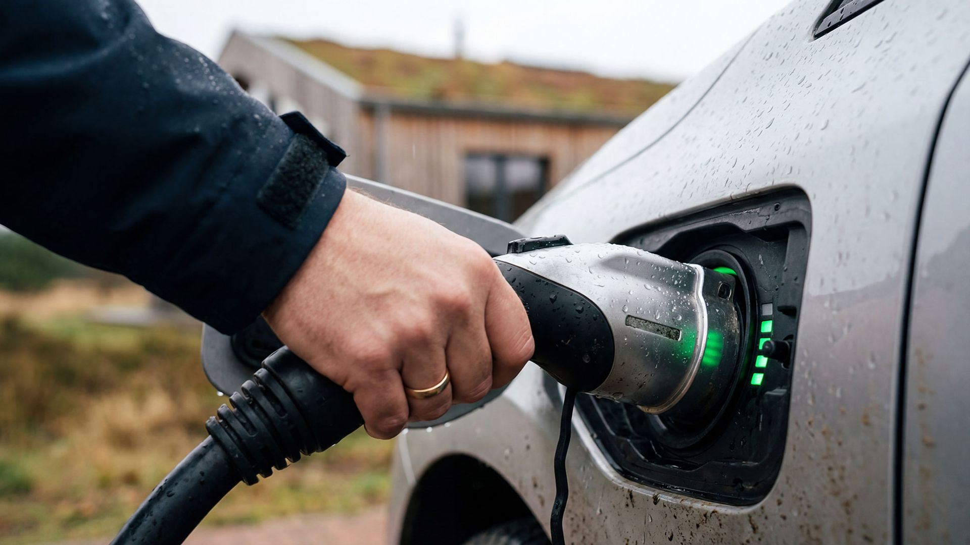Ricarica di un'auto elettrica alla eMotion HUSUM