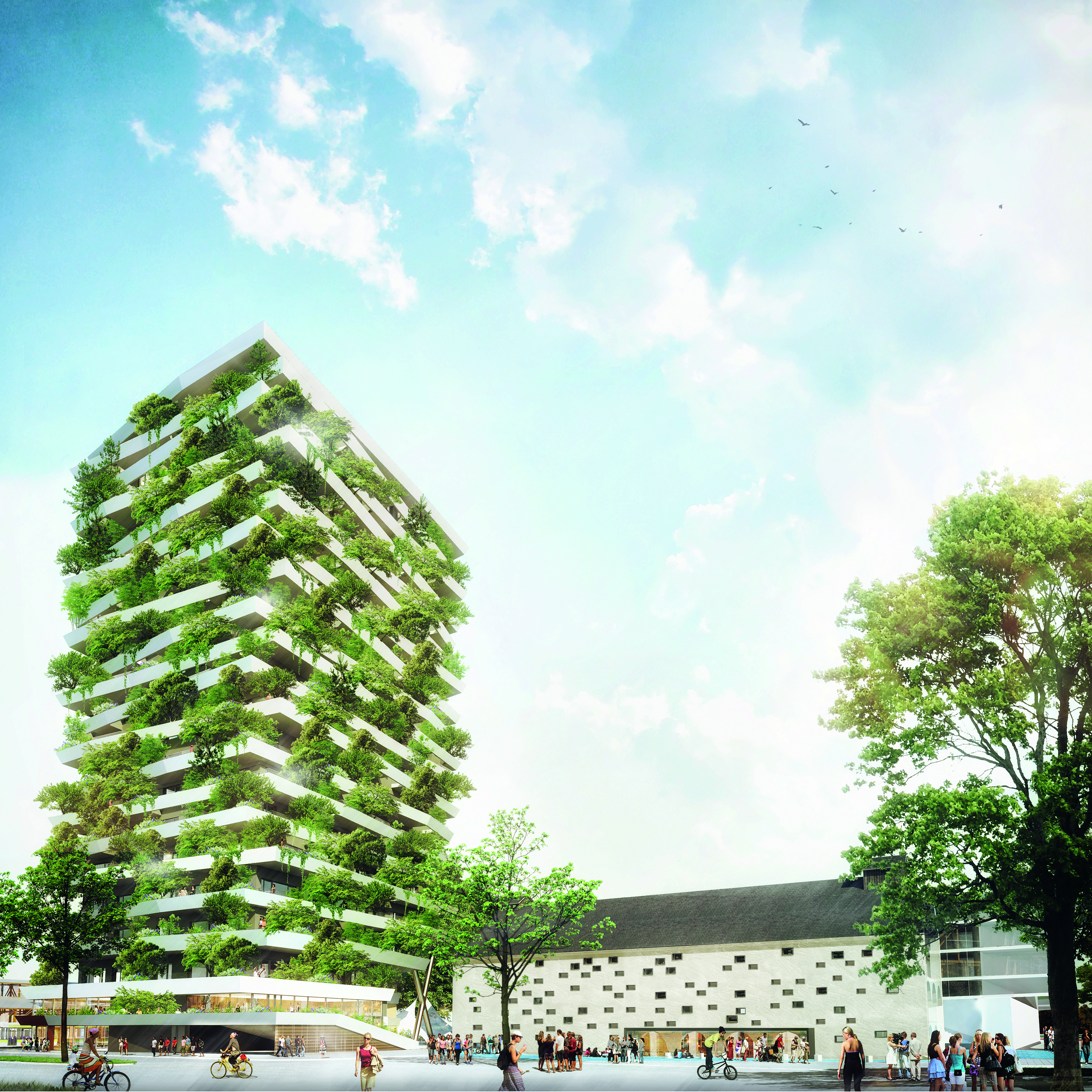 Green Tower: Los balcones frondosos crean parques verticales de bolsillo, ofreciendo a los residentes una conexión diaria con la naturaleza en lo alto de la ciudad