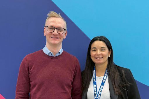 Ruven Rippe, Direttore Vendite e Rafaela Dorodzala, Responsabile del Marchio e Marketing GSA & Benelux presso Jazwares GmbH