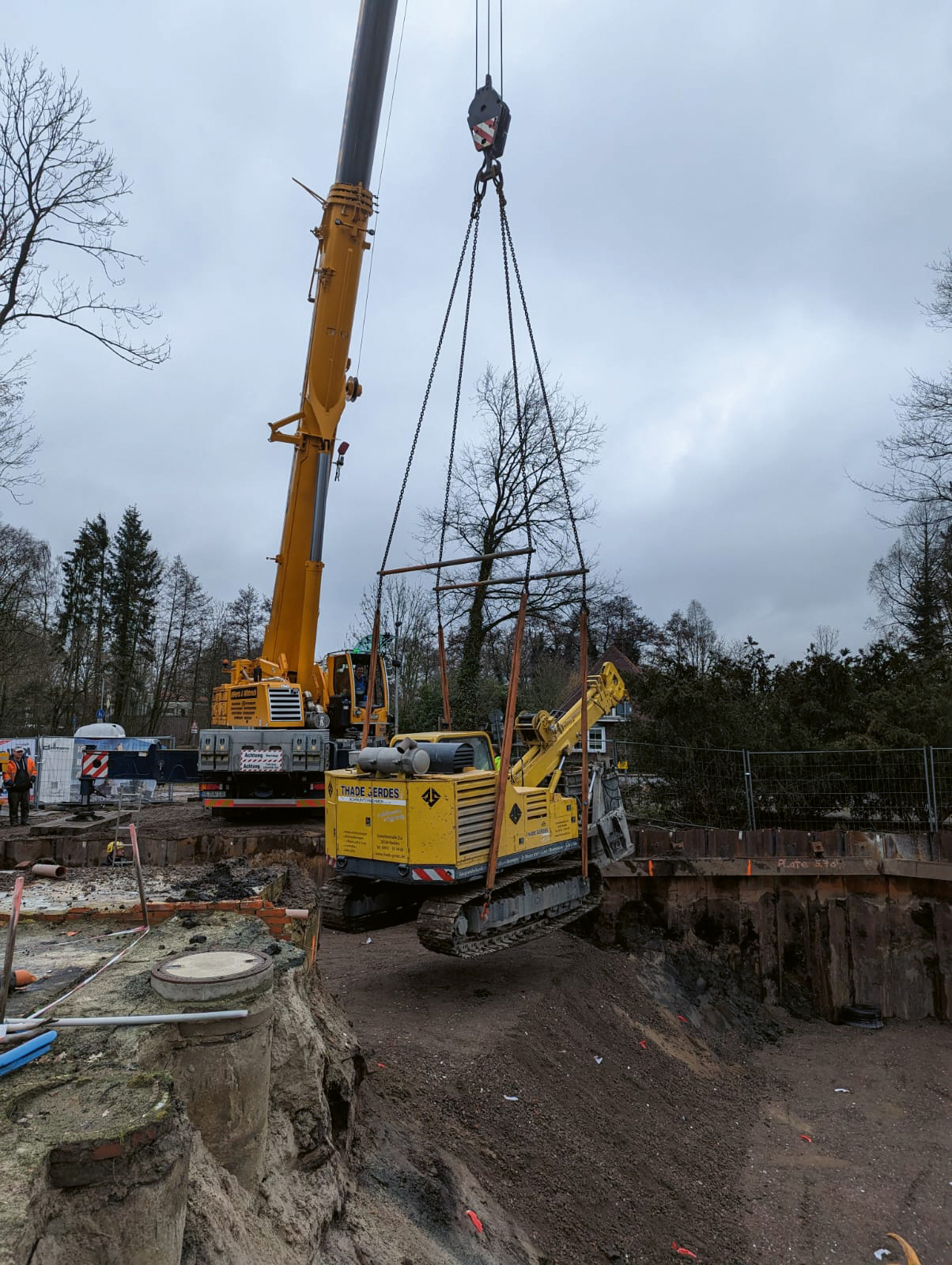 Une foreuse est utilisée à la piscine de Rastede