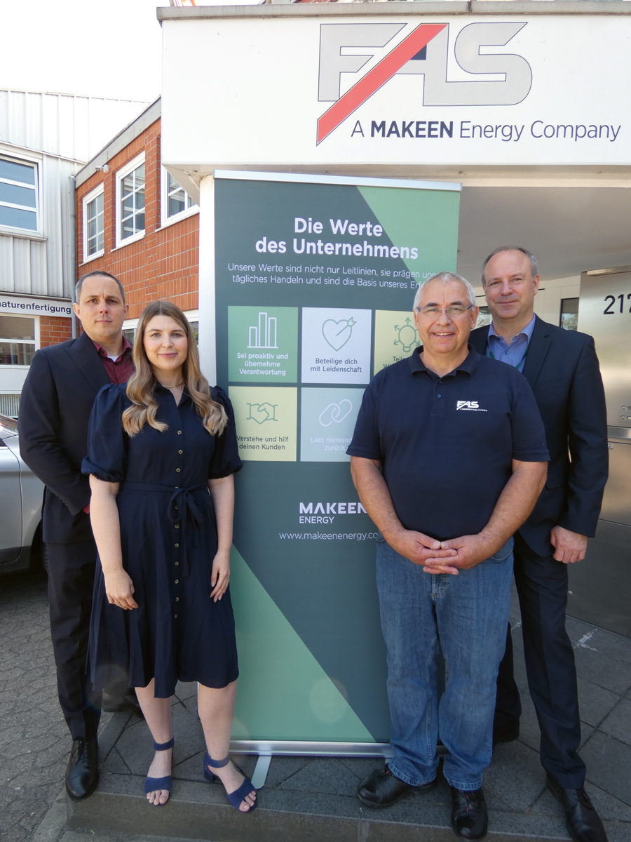 Geschäftsführer Sebastian Scheuvens (2. v. r.) mit Mitgliedern des Führungsteams –gemeinsame Präsenz auf der Fachmesse