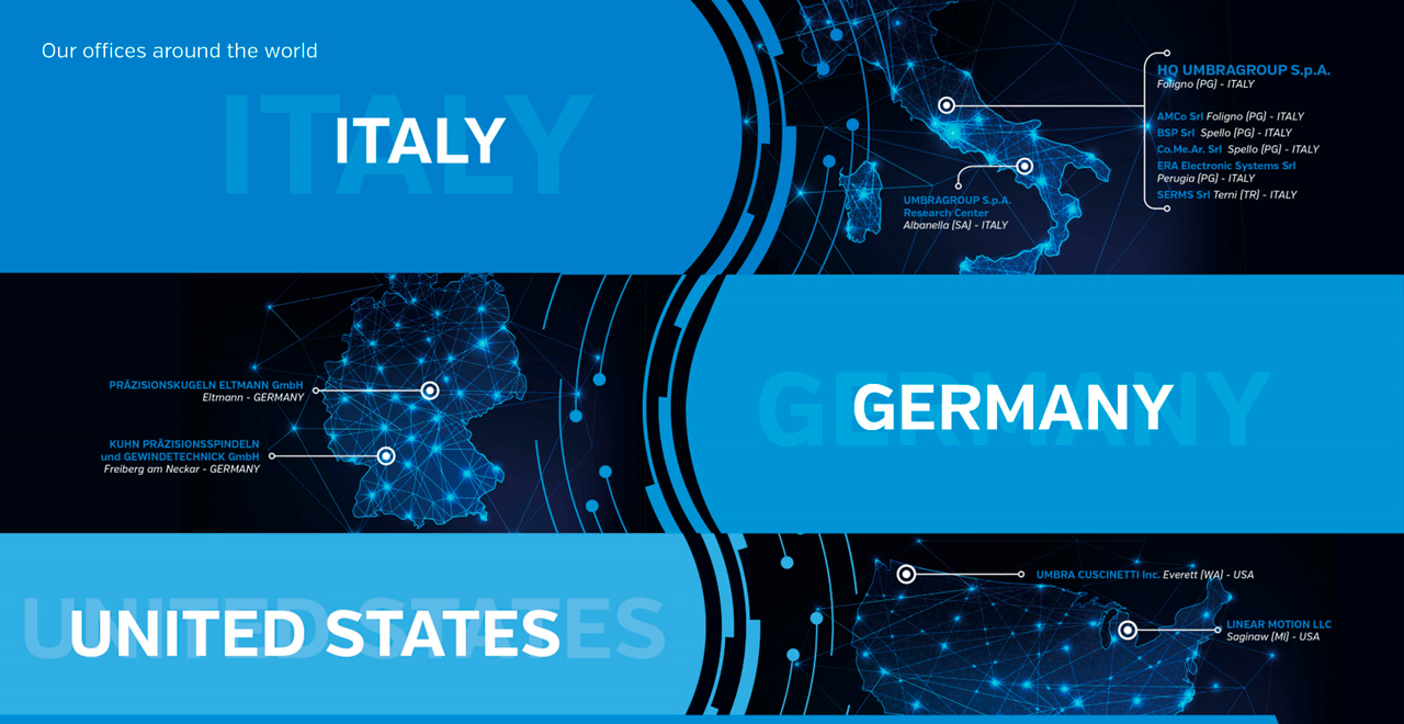 internationalen Standorte der UmbraGroup