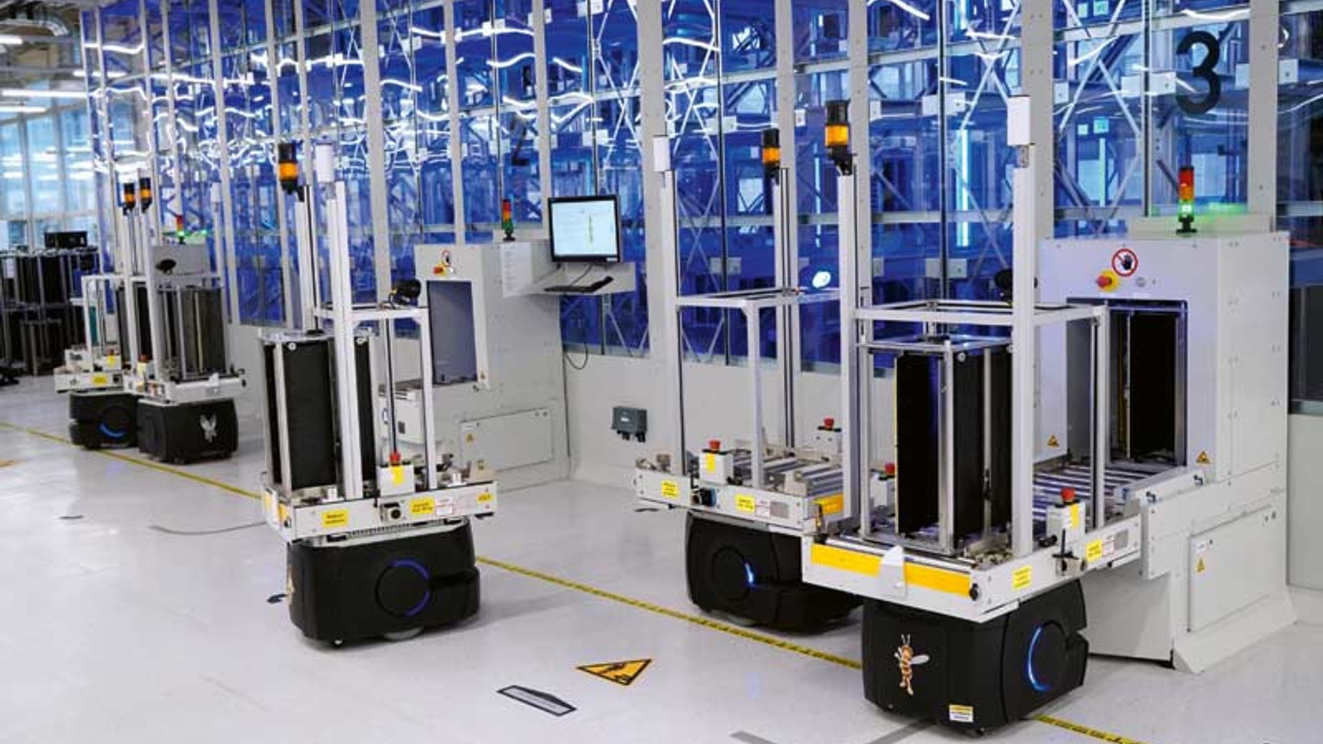 Smart Warehouse met mobiele robots: De opslag en uitgifte zijn volledig geautomatiseerd