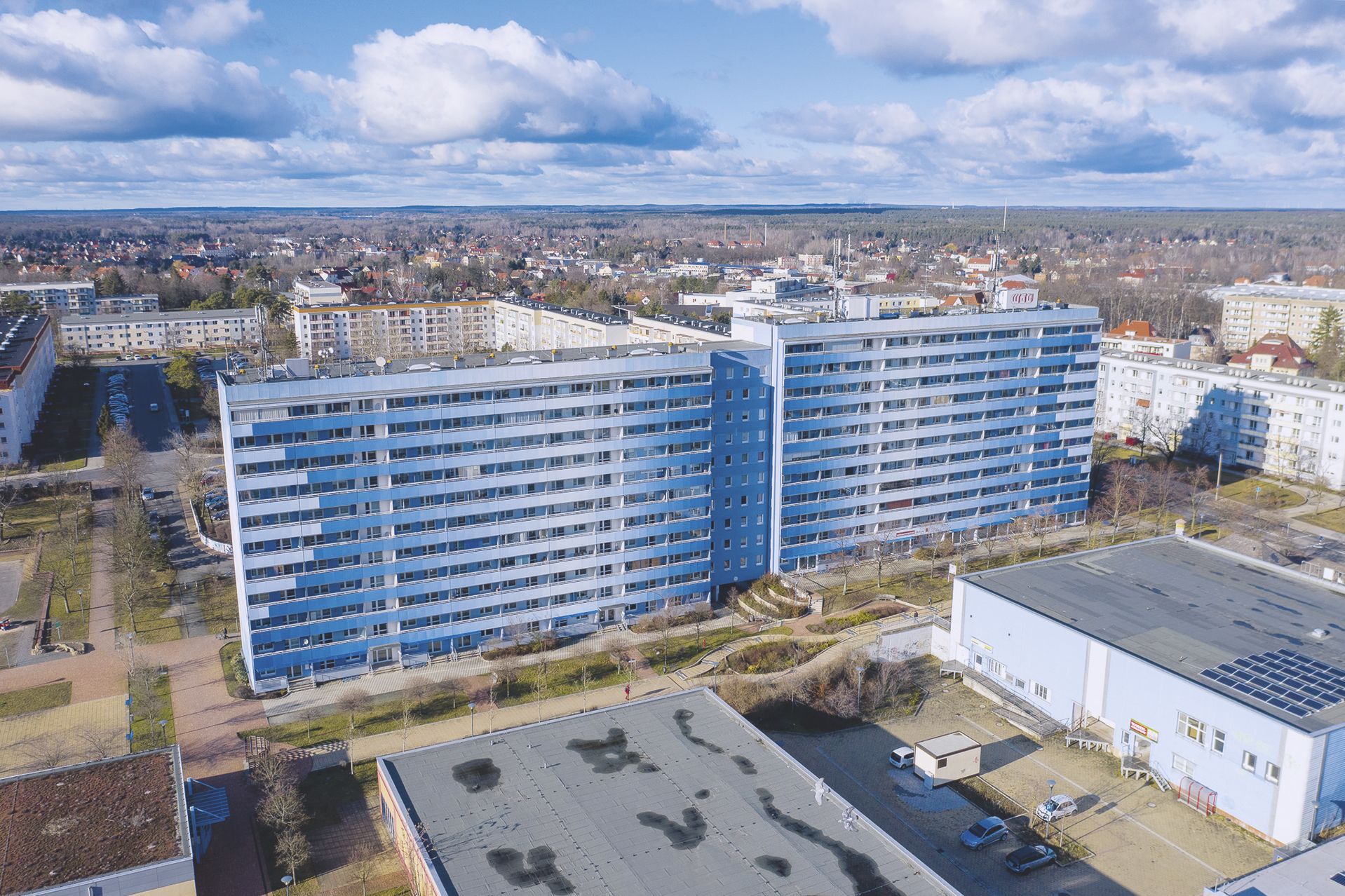 Siegfried Schur Baubetrieb GmbH Facciata dell'oggetto 'Blauer Engel' a Weißwasser