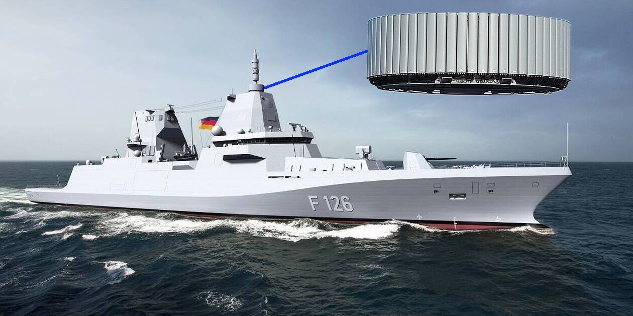 Intersoft Electronics Services GmbH IESA-Antena en una fragata F126