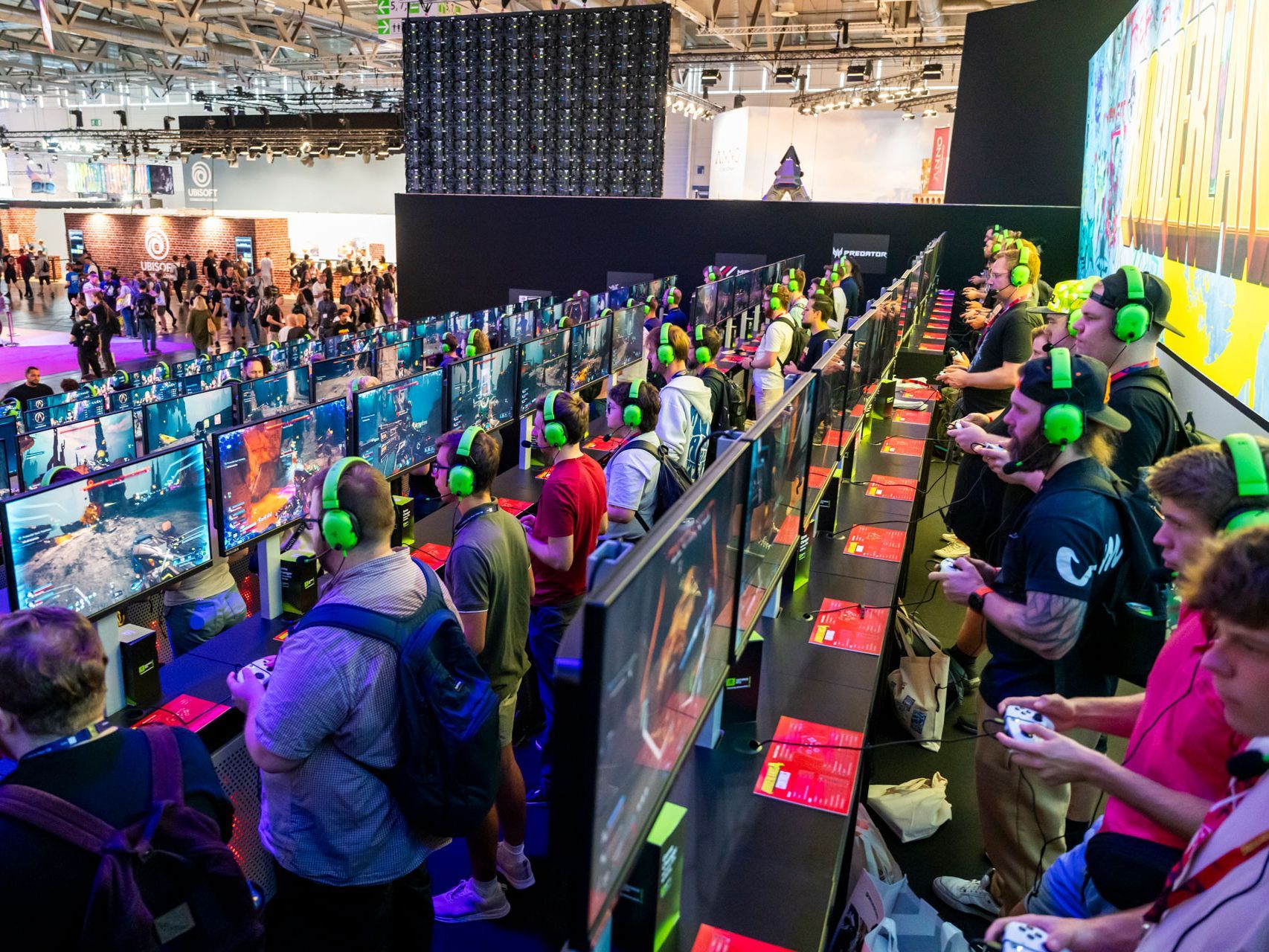 Estaciones de juego en la gamescom en Colonia