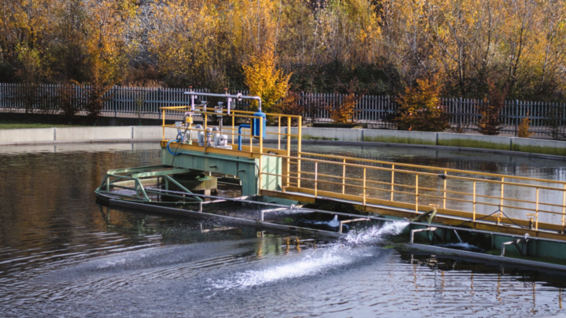 Settling tanks at the Cuneo wastewater treatment plant
